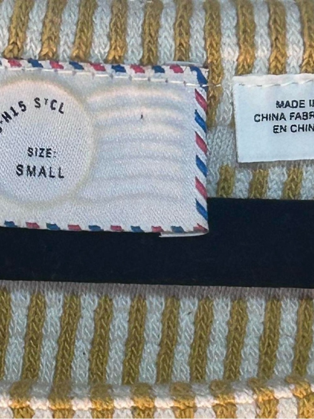 Anthropologie Postmark Mustard Yellow Striped Flared Sleeve Sweater size S - Picture 4 of 8